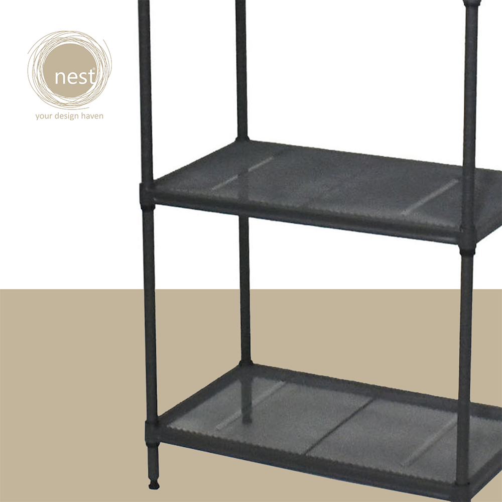 Nest Design Lab Premium Mini Steel Rack Black 4 Layer