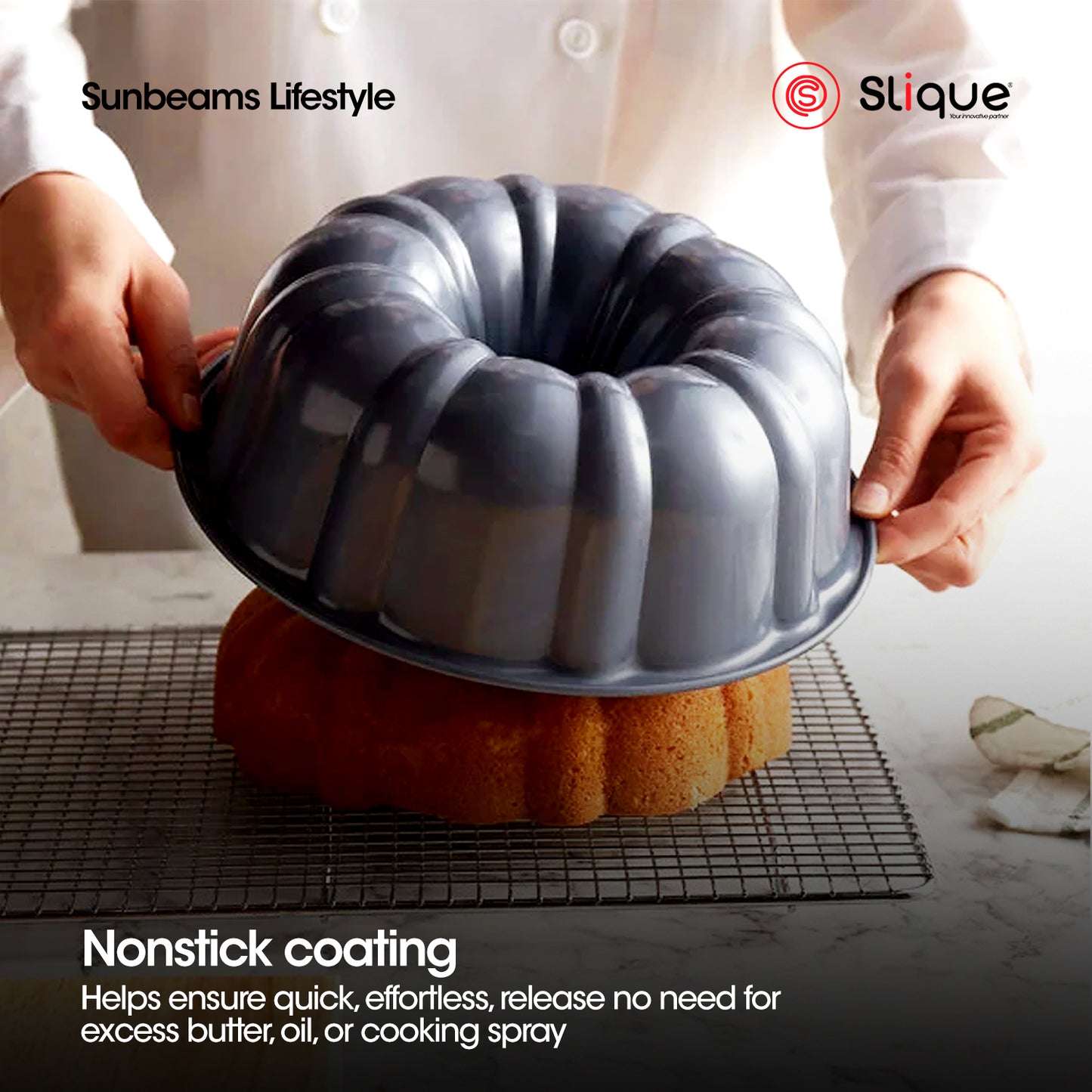 SLIQUE Premium Nonstick Bundin Form Pan (Grey) Oven Safe