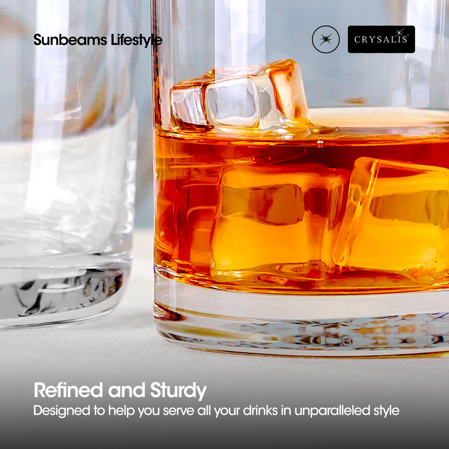 CRYSALIS Rock Glass Set of 2 | 300ml Drinking Glass