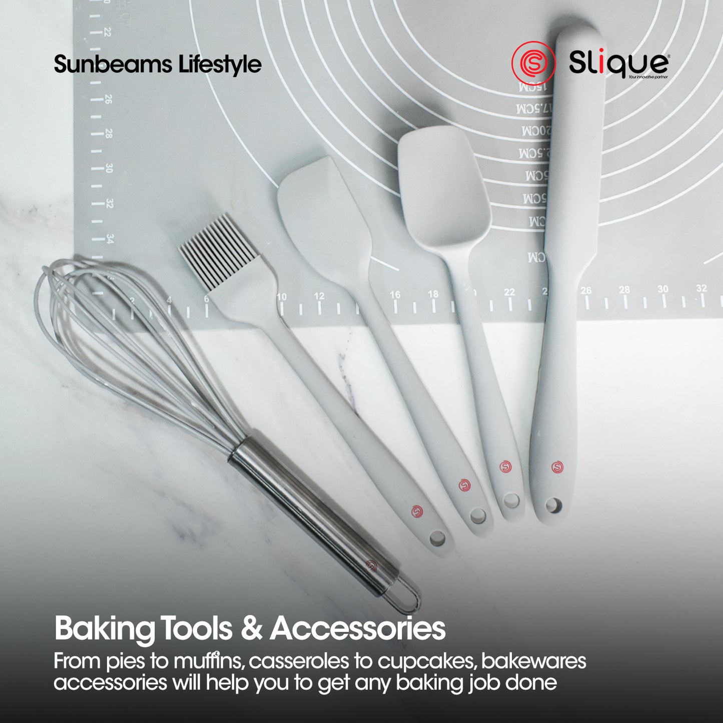 SLIQUE Premium Silicone Kitchen Tools Set w/ Holder Set of 7