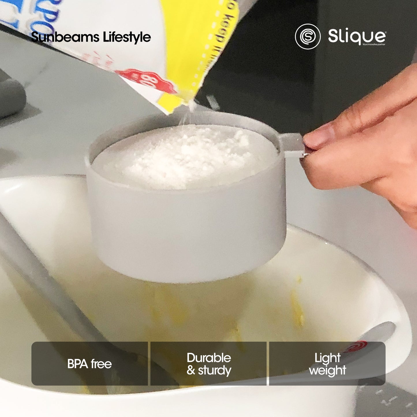 SLIQUE Premium Stackable, Compact Measuring Cup & Spoon Set Set of 8