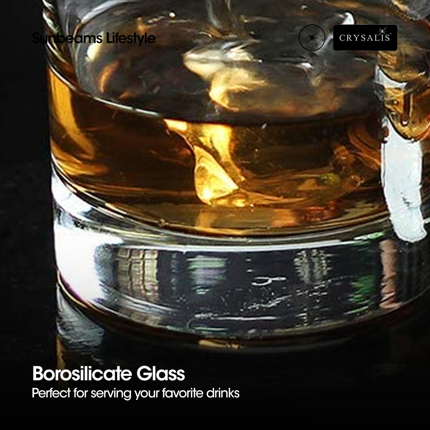 CRYSALIS Rock Glass Set of 2 | 300ml Drinking Glass