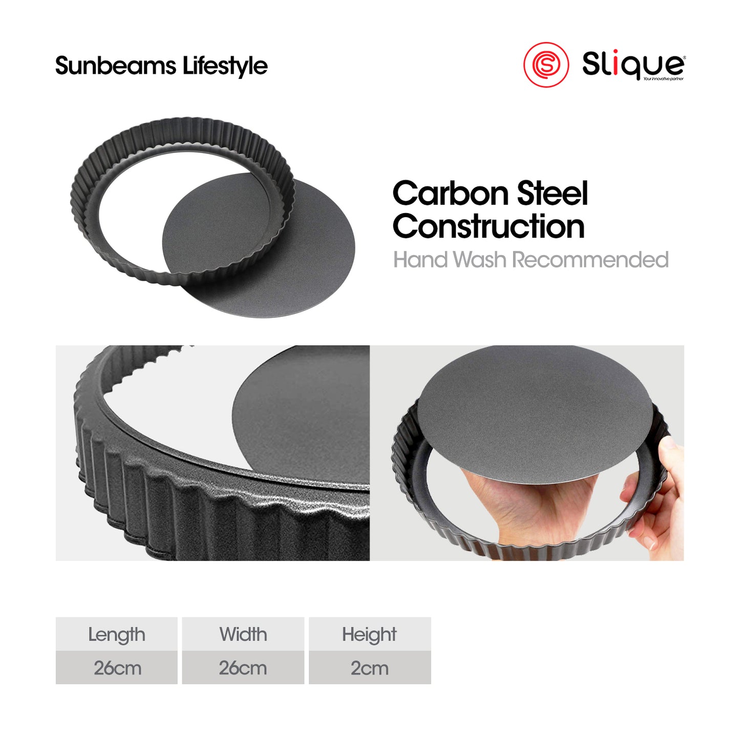 SLIQUE Chicha Pan 26x26x2cm | Oven Safe | Non-Stick