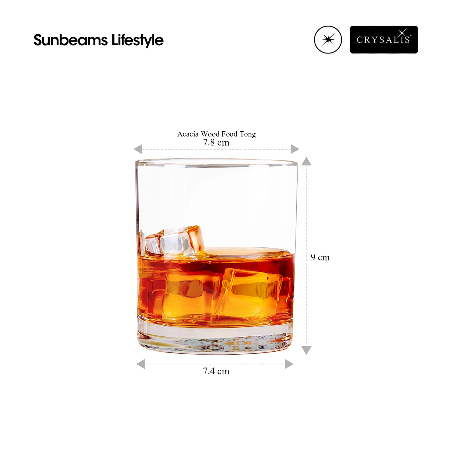 CRYSALIS Rock Glass Set of 2 | 300ml Drinking Glass