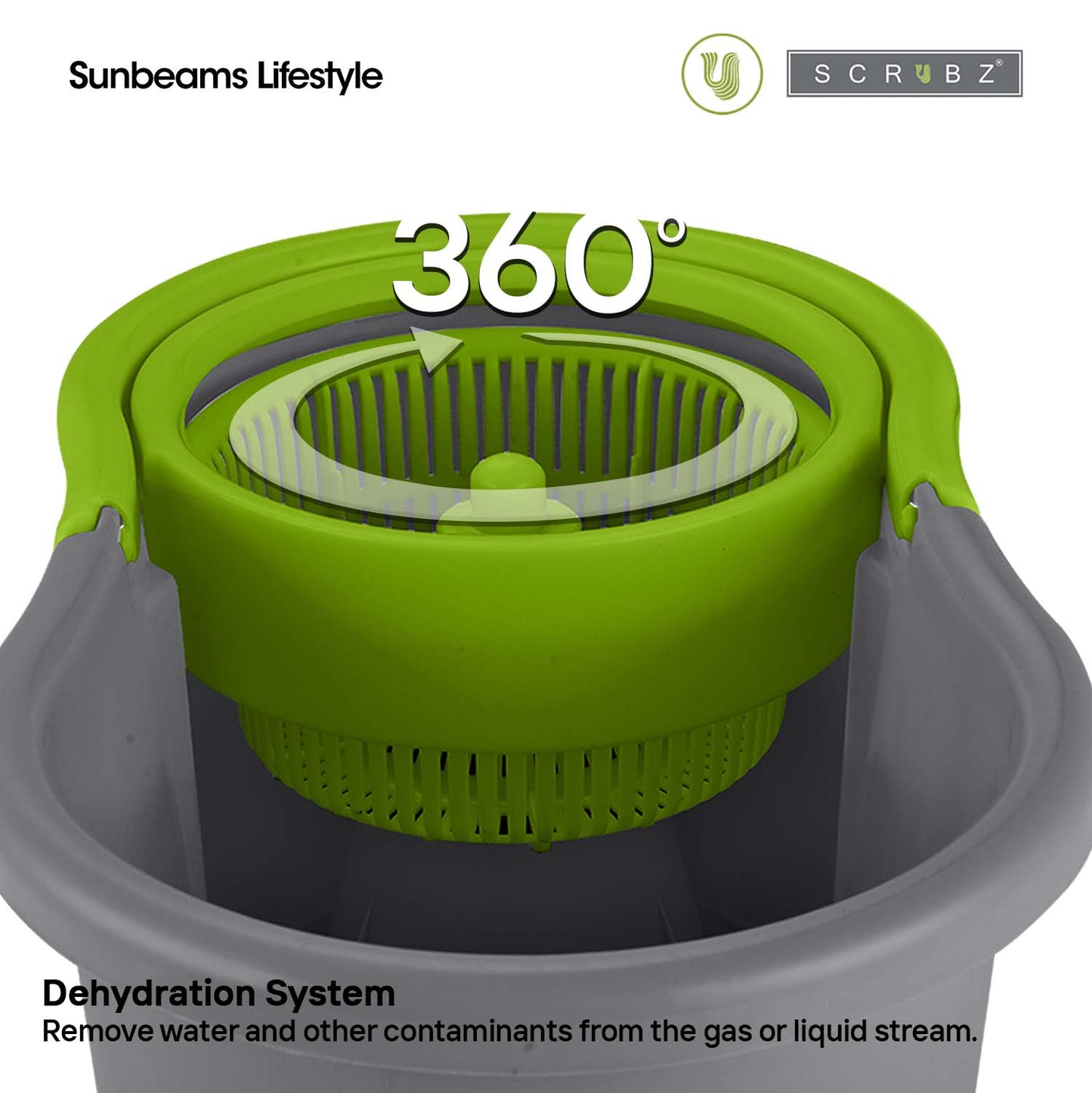 SCRUBZ Premium Microfiber Spin Magic Mop with Spinner 4L