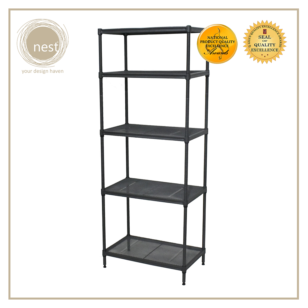 Nest Design Lab Premium Mini Steel Rack Black 5 Layer