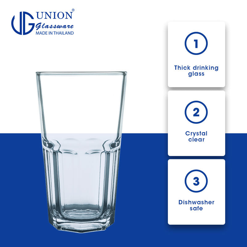 UNION GLASS Thailand Premium Clear Glass Rock Glass 420ml | 14.5oz Set of 6