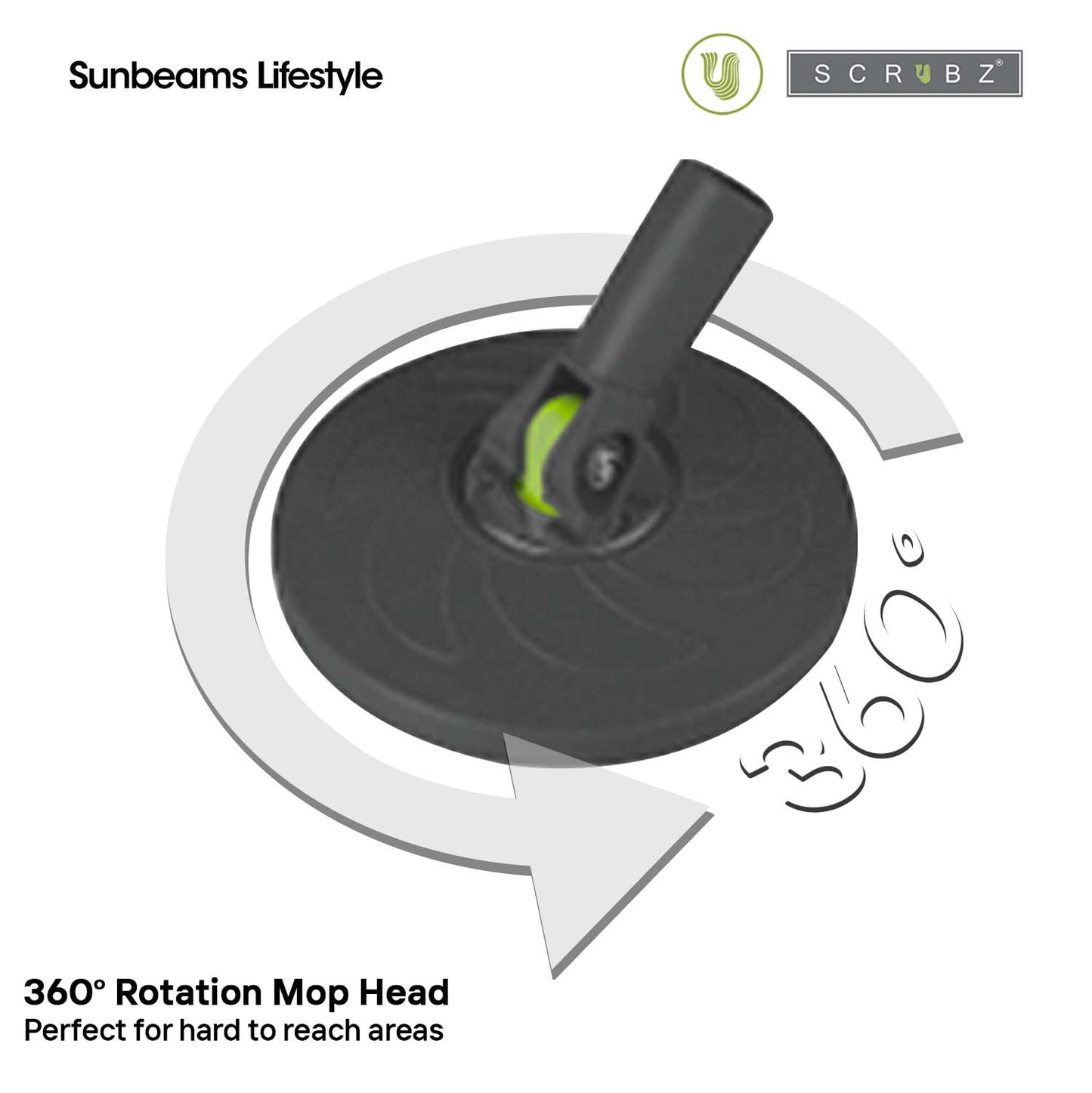 SCRUBZ Premium Microfiber Spin Magic Mop with Spinner 4L