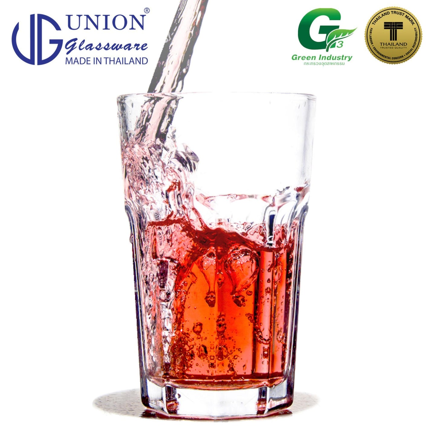 UNION GLASS Thailand Premium Clear Glass Rock Glass 420ml | 14.5oz Set of 6