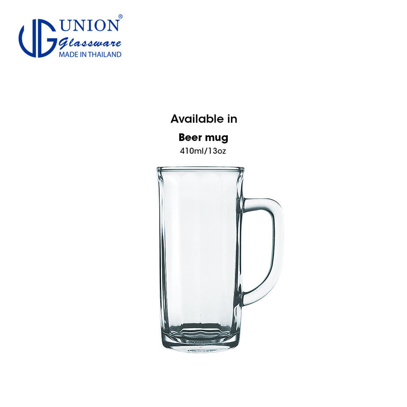 UNION GLASS Thailand Premium Clear Glass Beer Mug Beer Lovers 500ml Set of 6