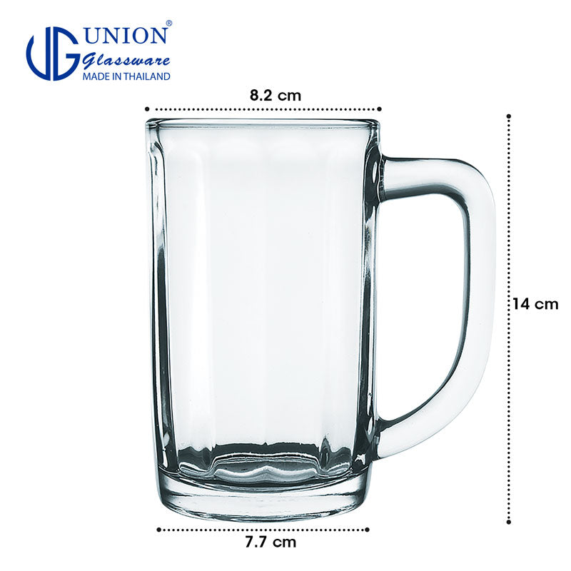 UNION GLASS Thailand Premium Clear Glass Beer Mug Beer Lovers 500ml Set of 6