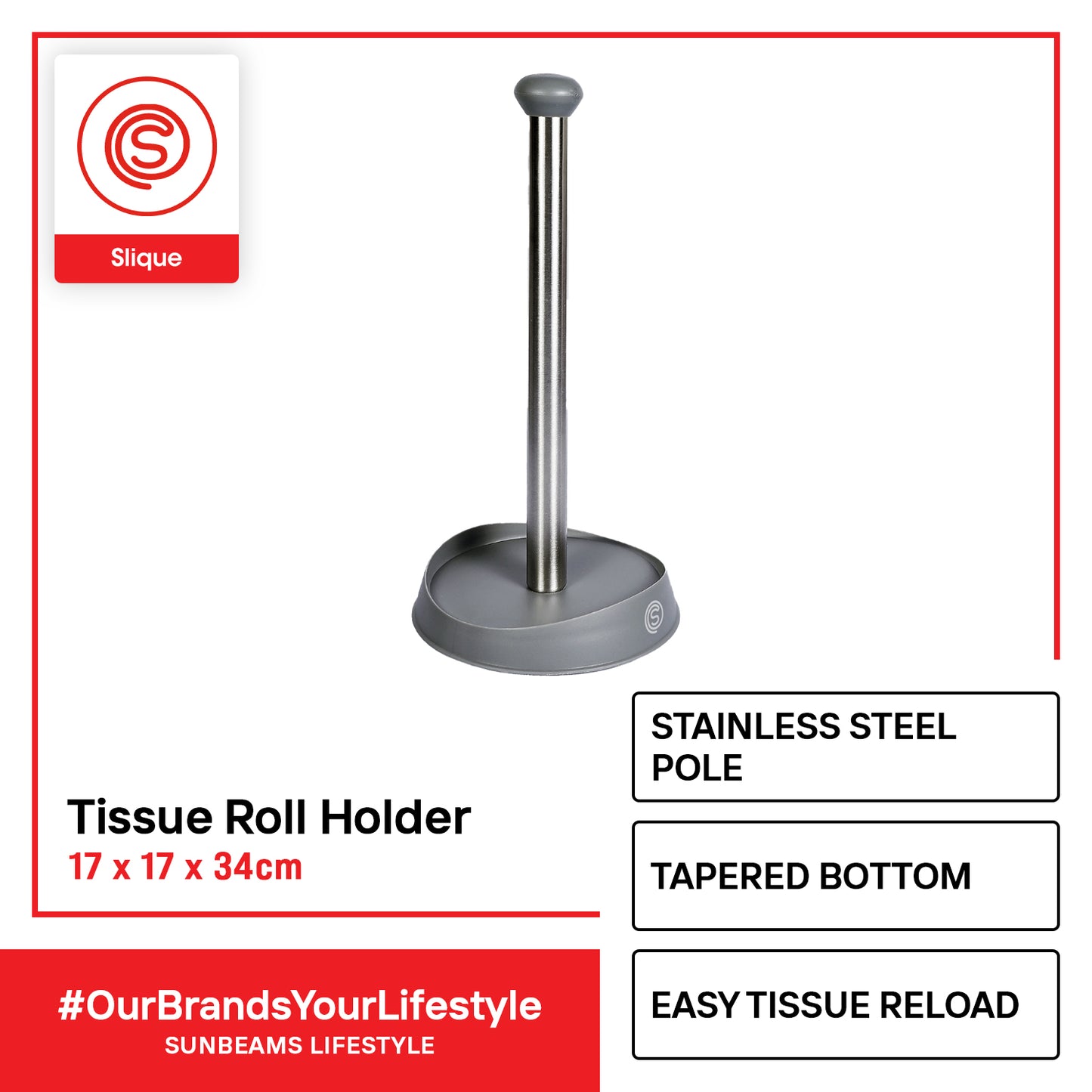 SLIQUE Premium Paper Roll Holder 17x17x34cm