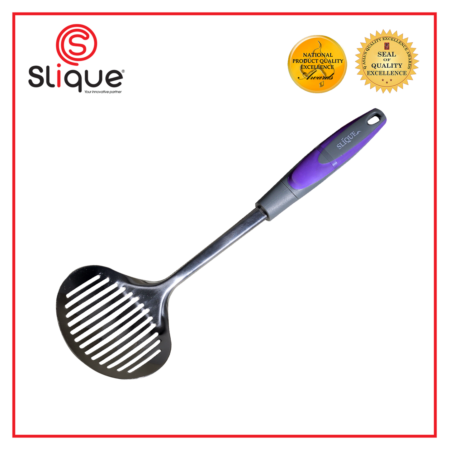 SLIQUE Premium 18/8 Stainless Steel Skimmer (Purple)
