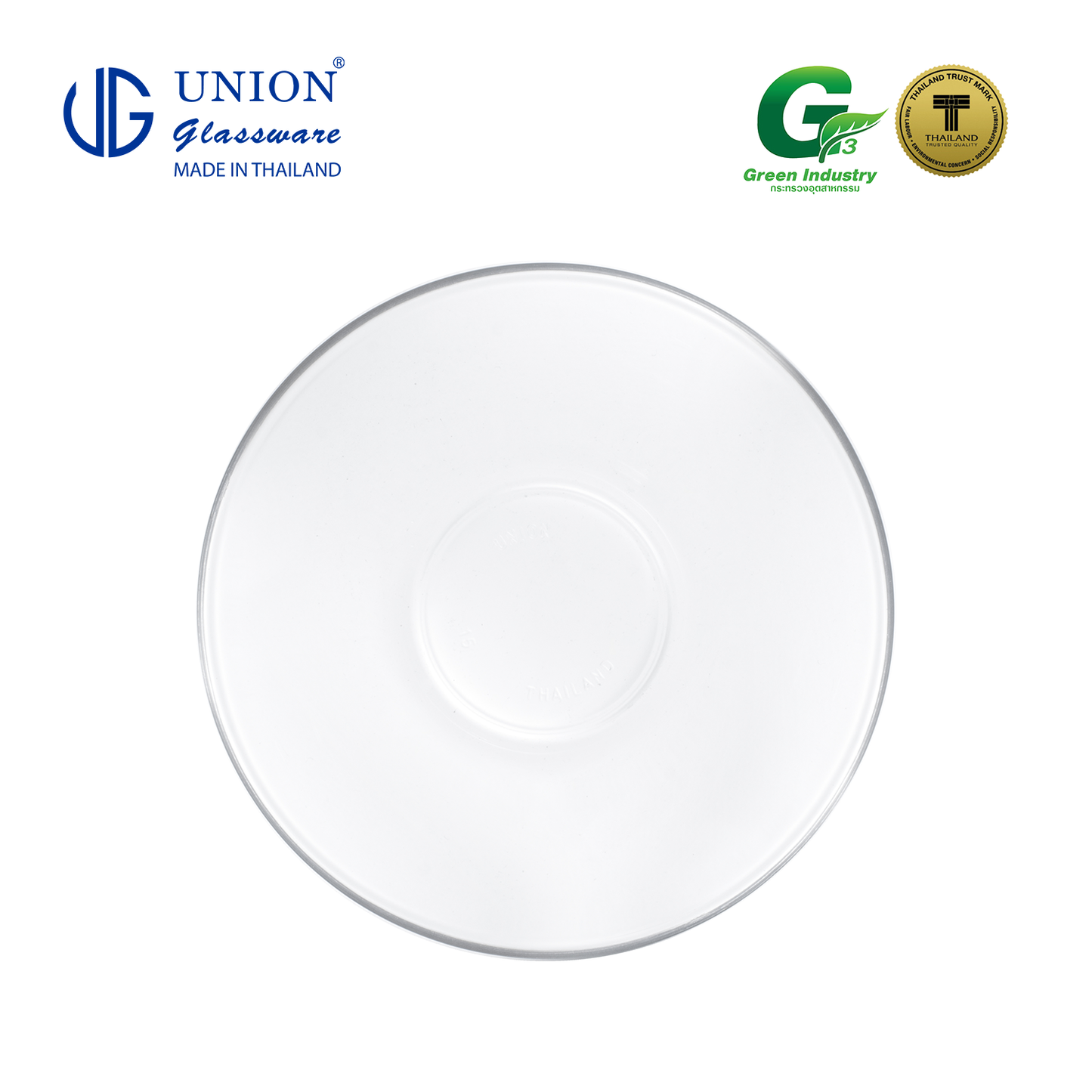 UNION GLASS Thailand Premium Clear Glass Saucer 140ml | 4.7oz | 6inches Set of 6