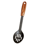 SLIQUE Wooden Nylon Kitchenware Cooking Ladle | Skimmer | Slotted Spoon | Egg Beater | Potato Smasher