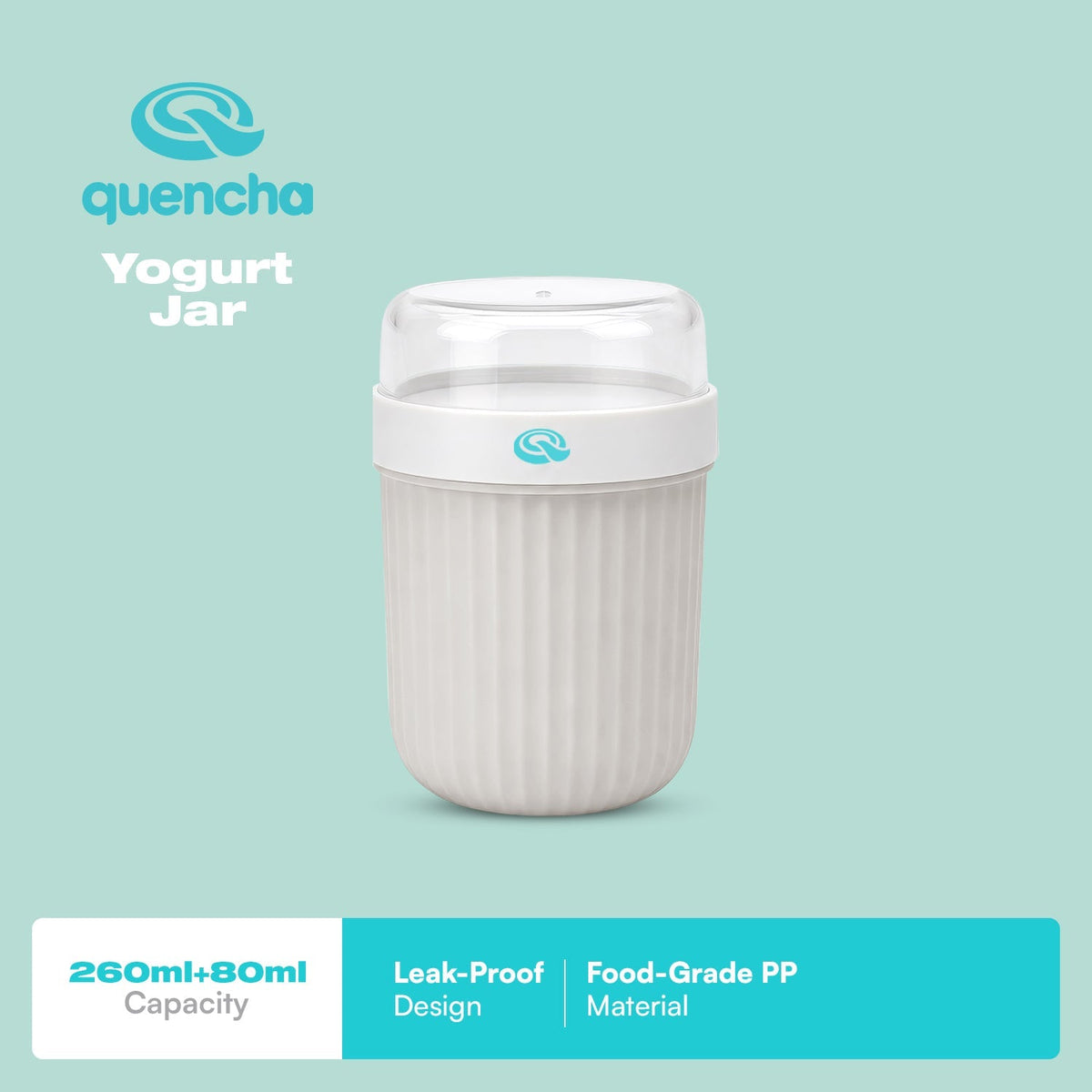 Quencha Yogurt Jar 2 Layer Food Container for Cereal, Fruits, and Snacks