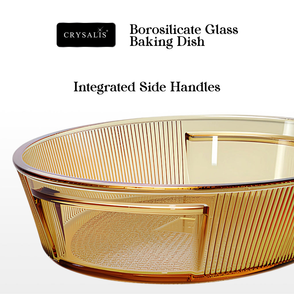 Crysalis Amber Luxe Borosilicate Glass Baking Dish Oven Safe Casserole Lasagna Bakeware