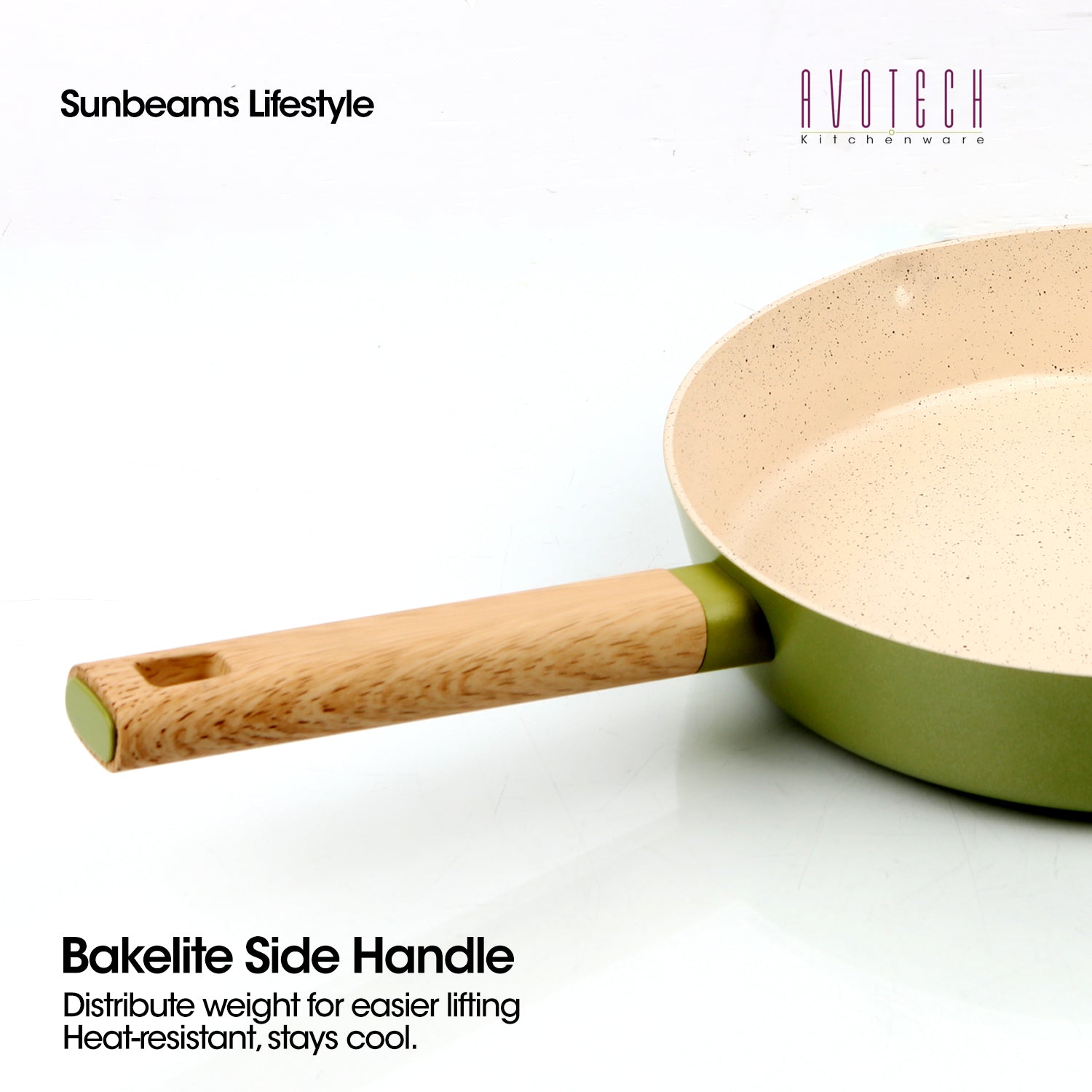 Slique AvoTech Ceramic Cookware Collection Heavy-Duty Non-Stick Frypan Wok Dutch Oven PFOA-Free Induction