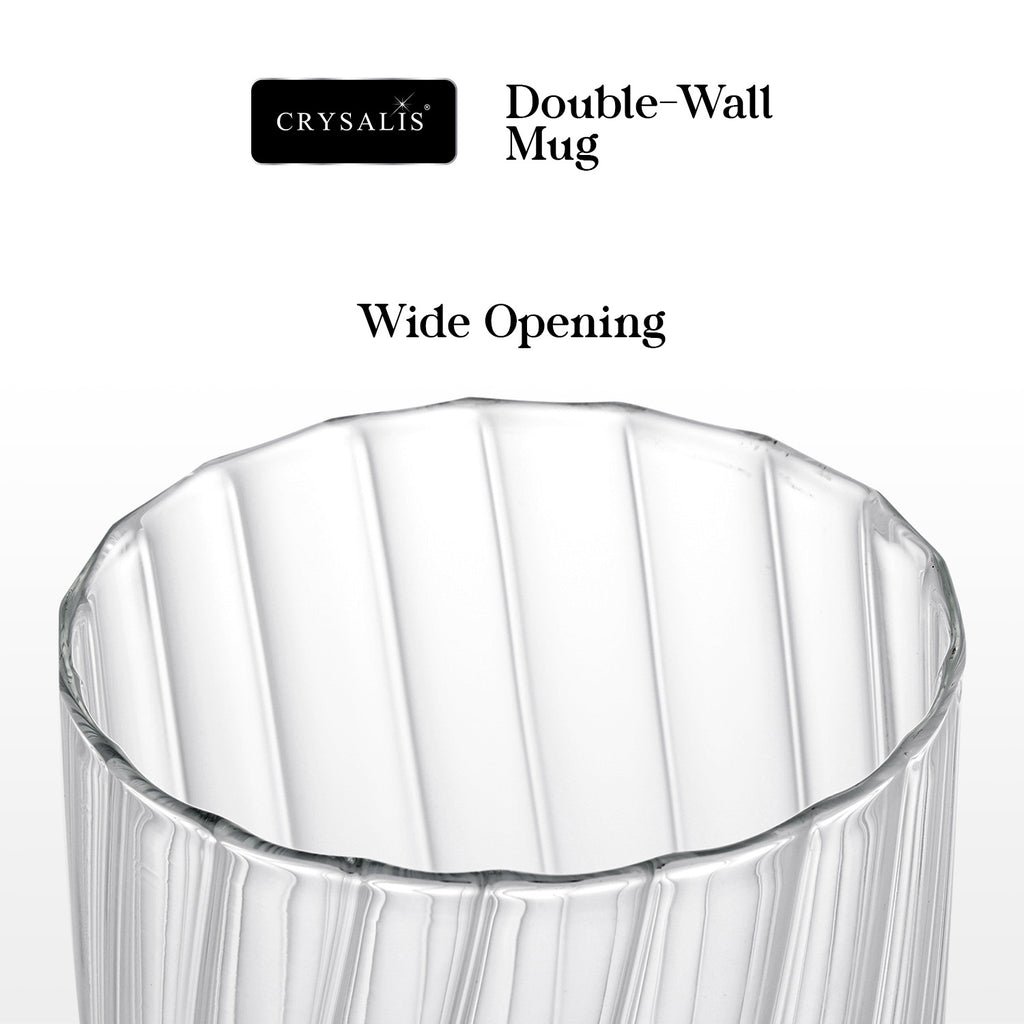 Crysalis Borosilicate Goblet Glass Set of 2 – Thick Wine/Cocktail Stem Glasses