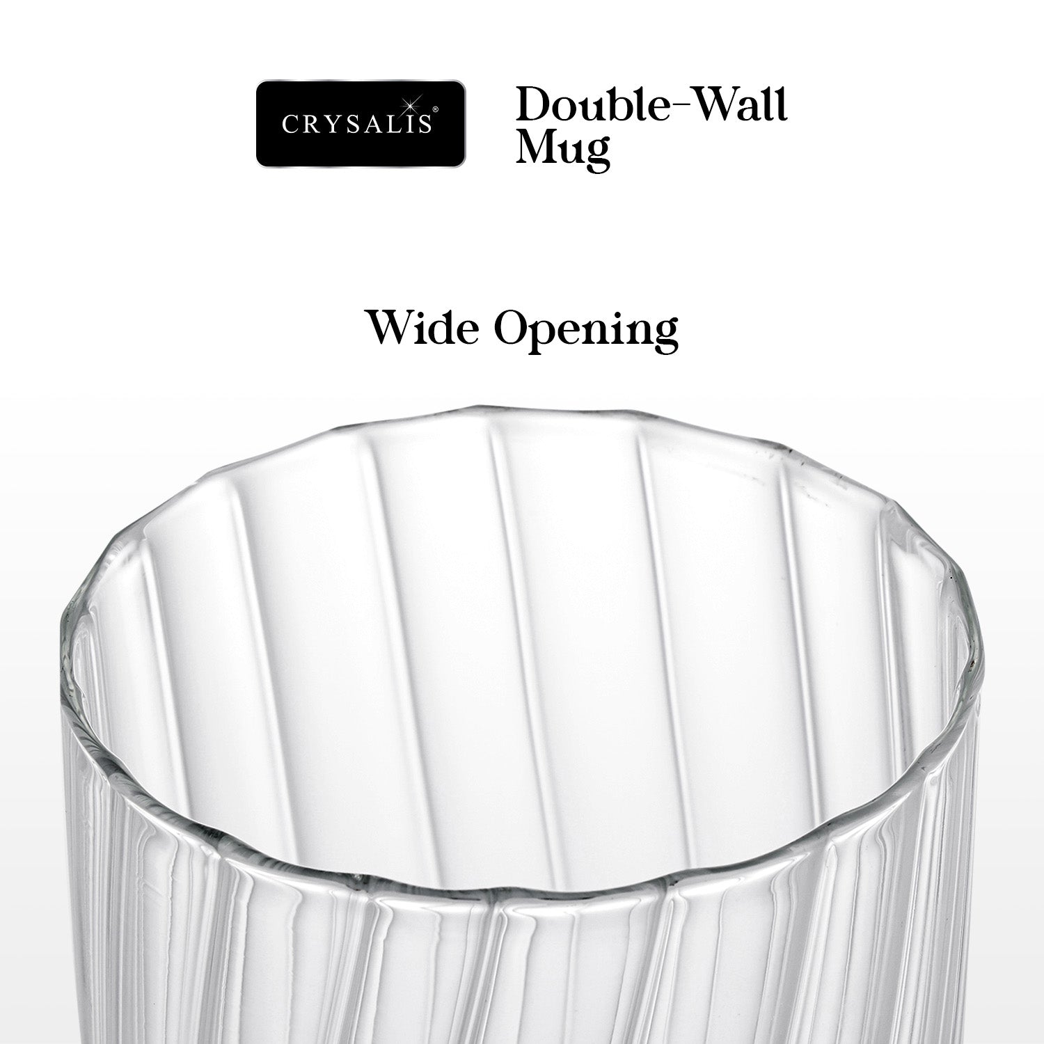 Crysalis Borosilicate Goblet Glass Set of 2 – Thick Wine/Cocktail Stem Glasses