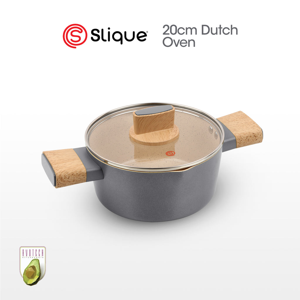 Slique AvoTech Ceramic Cookware Collection Heavy-Duty Non-Stick Frypan Wok Dutch Oven PFOA-Free Induction