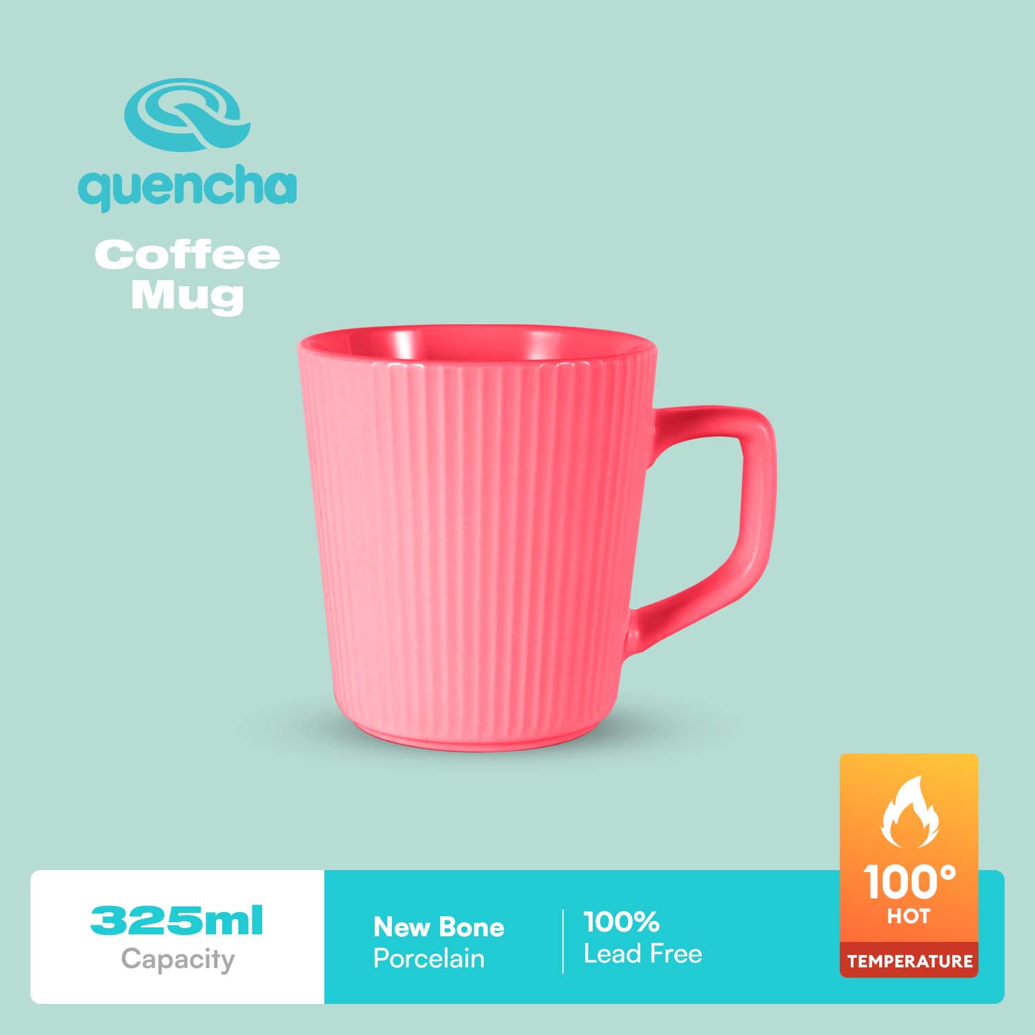 Quencha 325ml Chip Resistant Coffee Mug Porcelain Coffee Cup