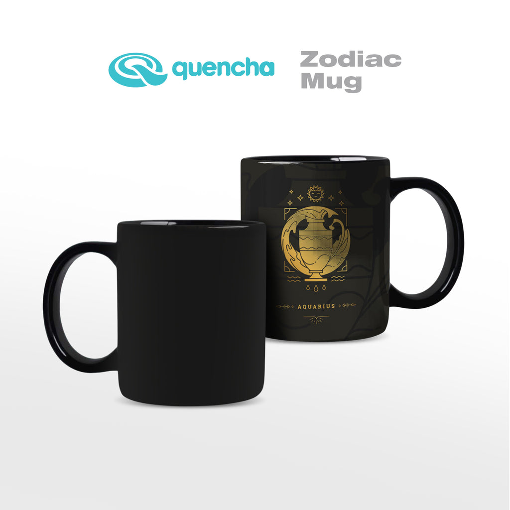 Quencha 325ml Chip Resistant Coffee Mug with Zodiac Design Porcelain Coffee Cup