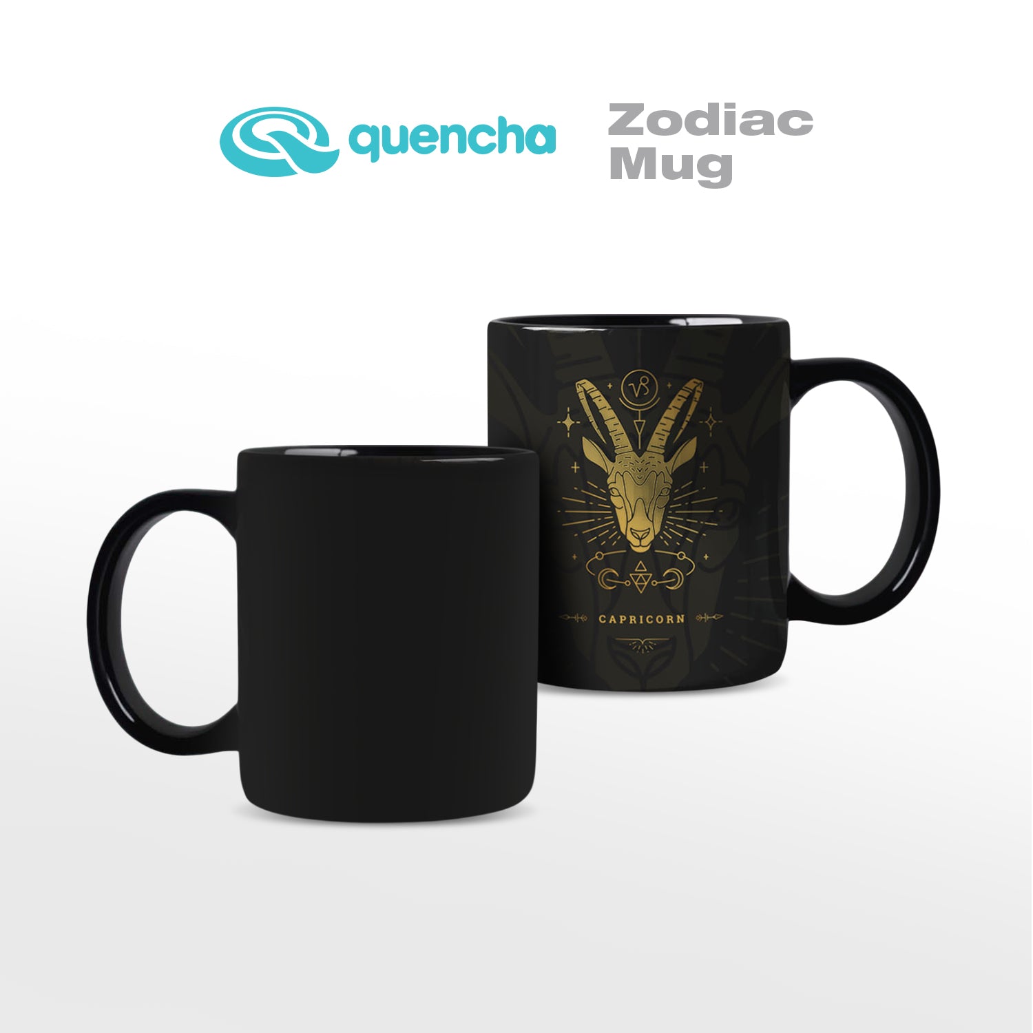 Quencha 325ml Chip Resistant Coffee Mug with Zodiac Design Porcelain Coffee Cup