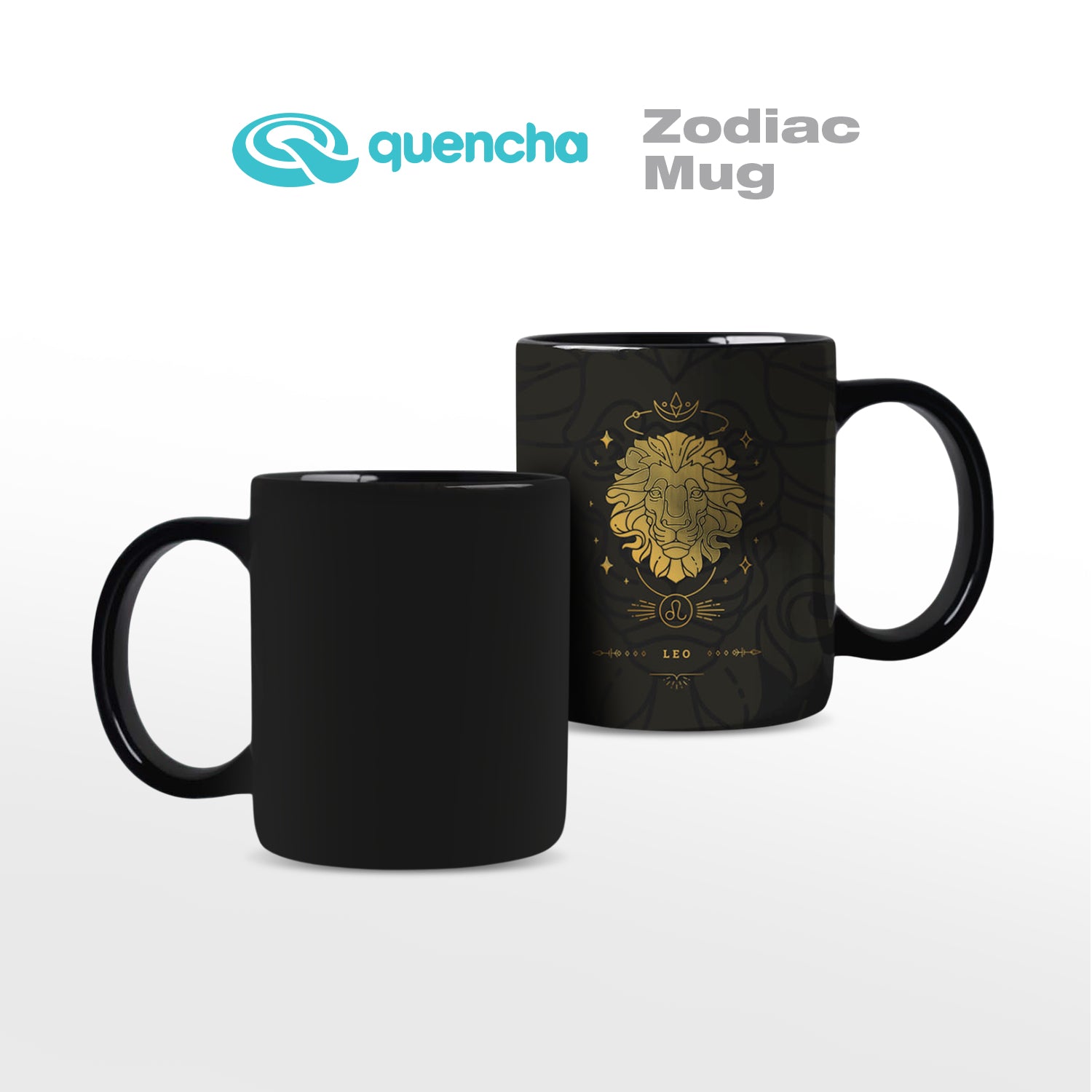 Quencha 325ml Chip Resistant Coffee Mug with Zodiac Design Porcelain Coffee Cup