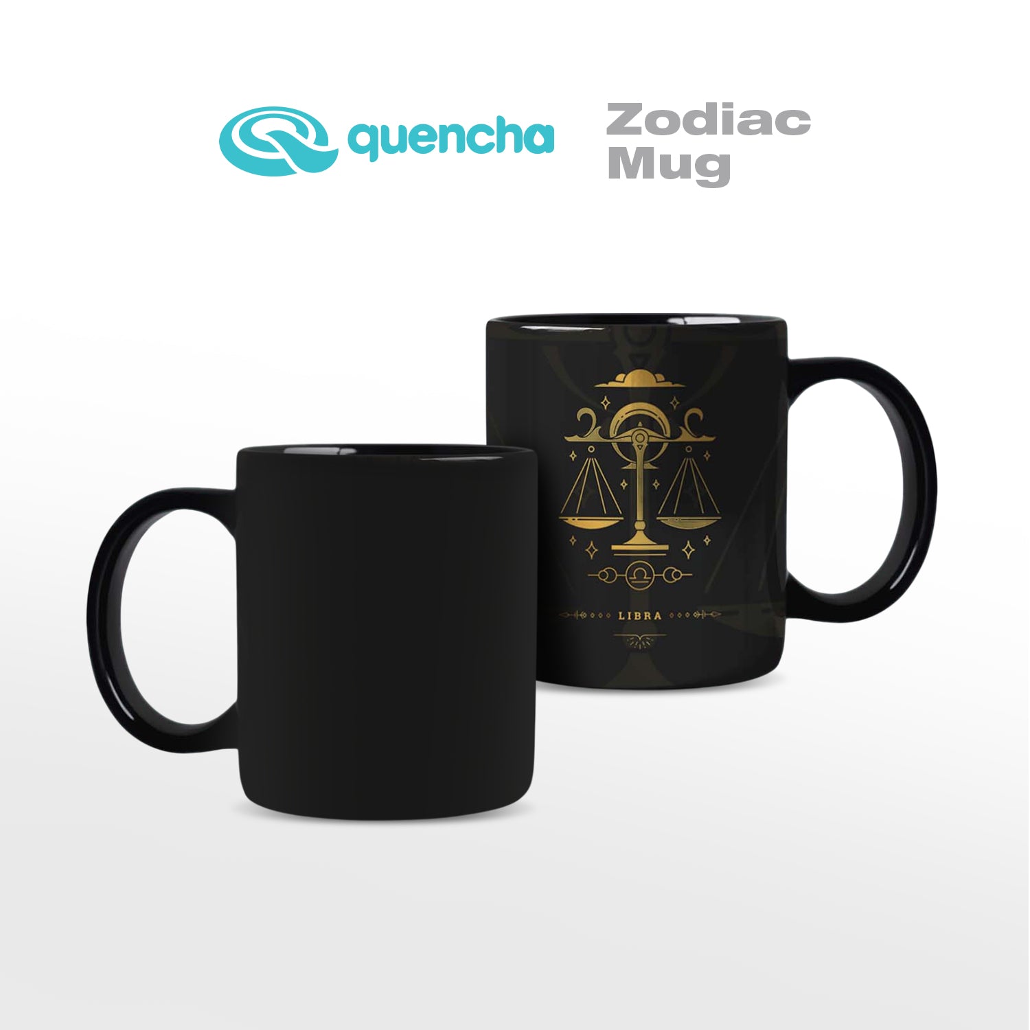 Quencha 325ml Chip Resistant Coffee Mug with Zodiac Design Porcelain Coffee Cup