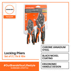 VANQUISH Premium | Heavy Duty | Professional Locking Pliers Set of 2