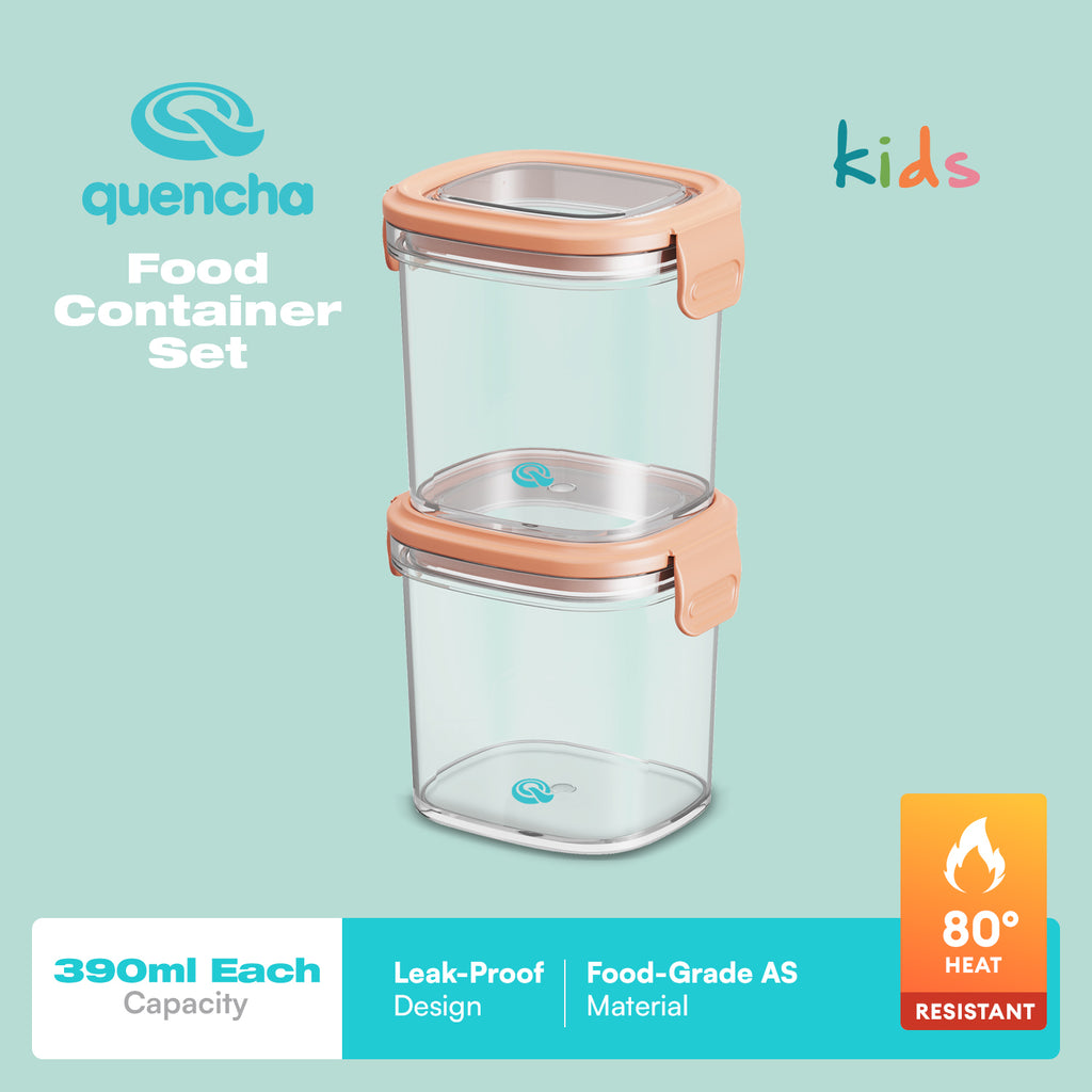 Quencha Kids Food Storage Container Set BPA Free Leak Proof Stackable Lunch Box Food Keeper