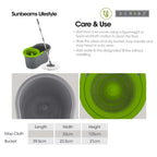 SCRUBZ Premium Microfiber Spin Magic Mop with Spinner 4L