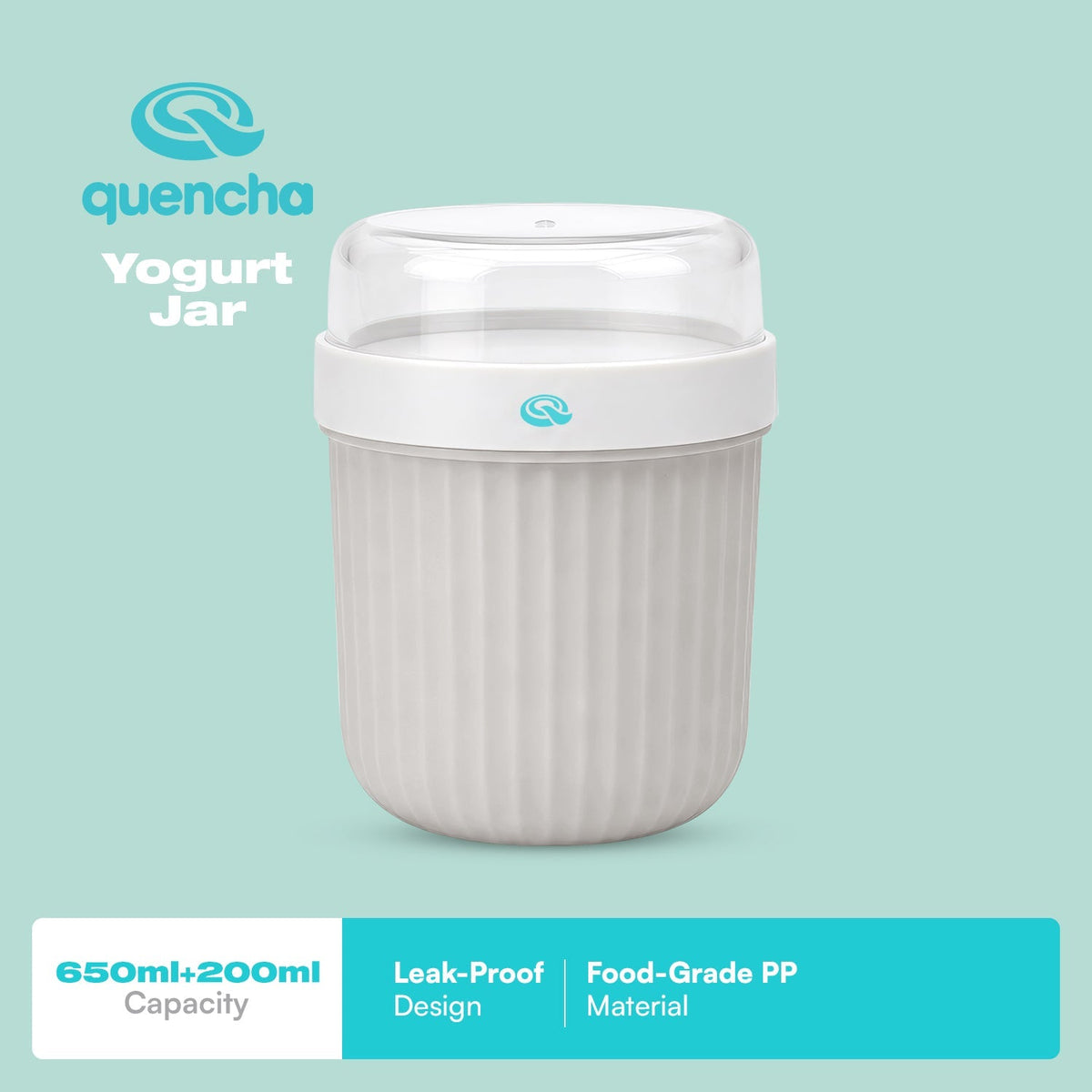 Quencha Yogurt Jar 2 Layer Food Container for Cereal, Fruits, and Snacks