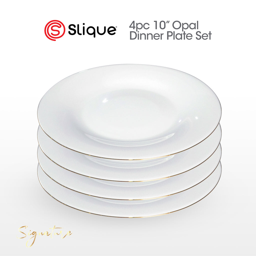 Signature by SLIQUE Opal Dinnerware sets | dinner plate | dessert plate | deep plate | dinner bowl - Extra Strong | Chip resistant | Outsanding whiteness