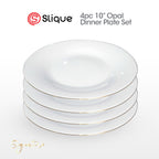 Signature by SLIQUE Opal Dinnerware sets | dinner plate | dessert plate | deep plate | dinner bowl - Extra Strong | Chip resistant | Outsanding whiteness