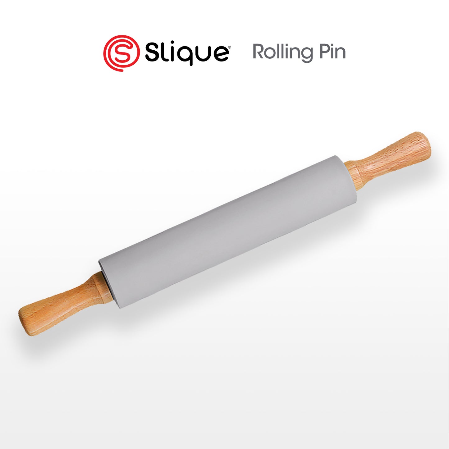 SLIQUE Wood + Durable Silicone Rolling Pin | DIY Baking Pan