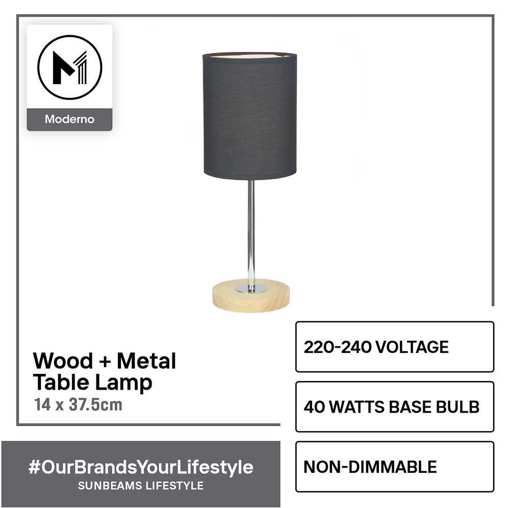 MODERNO Premium Minimalist Design Wood Table Lamp