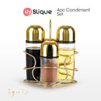 SIGNATURE by Slique Premium Kitchen Rack Metal Trivet | Napkin Holder | Fruit Basket | Utensil Holder | Tissue Roll Holder | Mug Rack | Pastry Stand - Gold Electroplate
