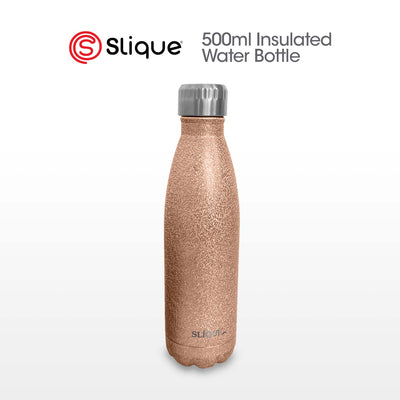 SLIQUE Stainless Steel Glitter Finish Insulated Water Bottle 500ml (Orange)