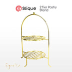 SIGNATURE by Slique Premium Kitchen Rack Metal Trivet | Napkin Holder | Fruit Basket | Utensil Holder | Tissue Roll Holder | Mug Rack | Pastry Stand - Gold Electroplate