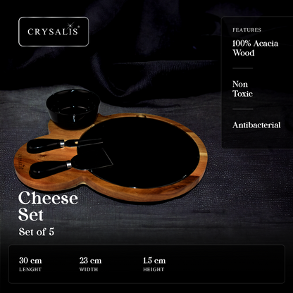 CRYSALIS Premium Cheese Set Cheese Board, Charcuterie [Set of 5/Set of 7] - Acacia Wood