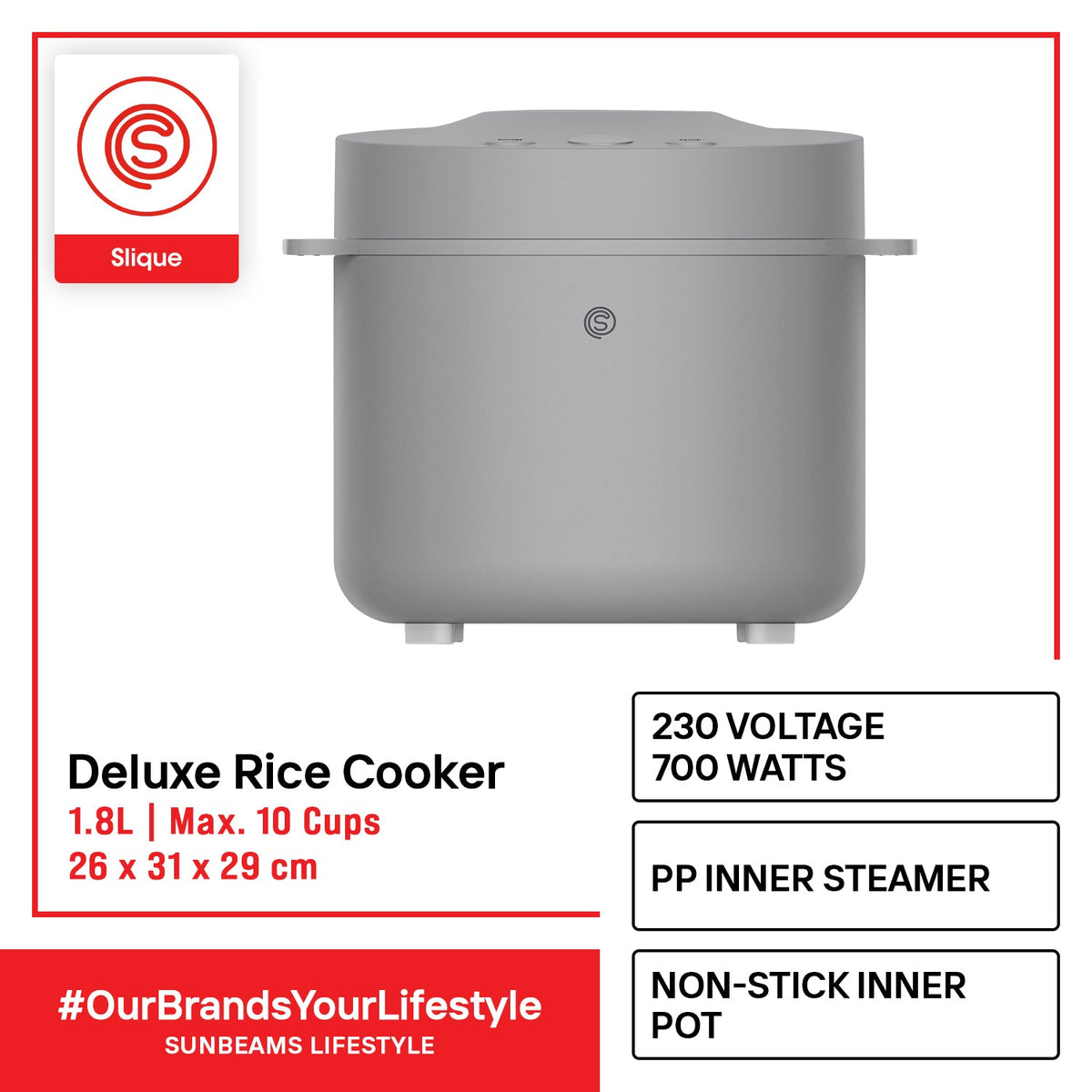 Slique Rice Cooker SLIQUE Rice Cooker Perfect for Home and Kitchen Dining – Sunbeams Lifestyle