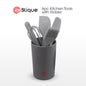 SLIQUE Premium Silicone Kitchen Tools Set w/ Holder Set of 7