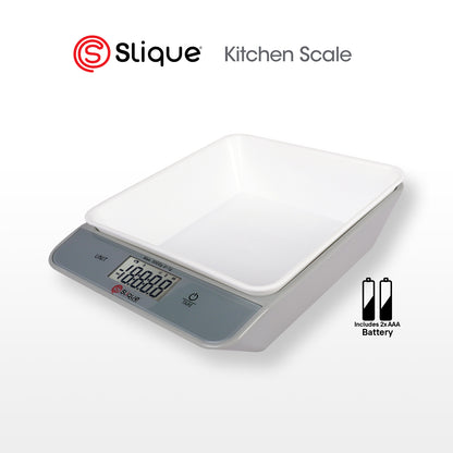 Slique Digital Kitchen Weighing Scale Tempered Glass White High Precission