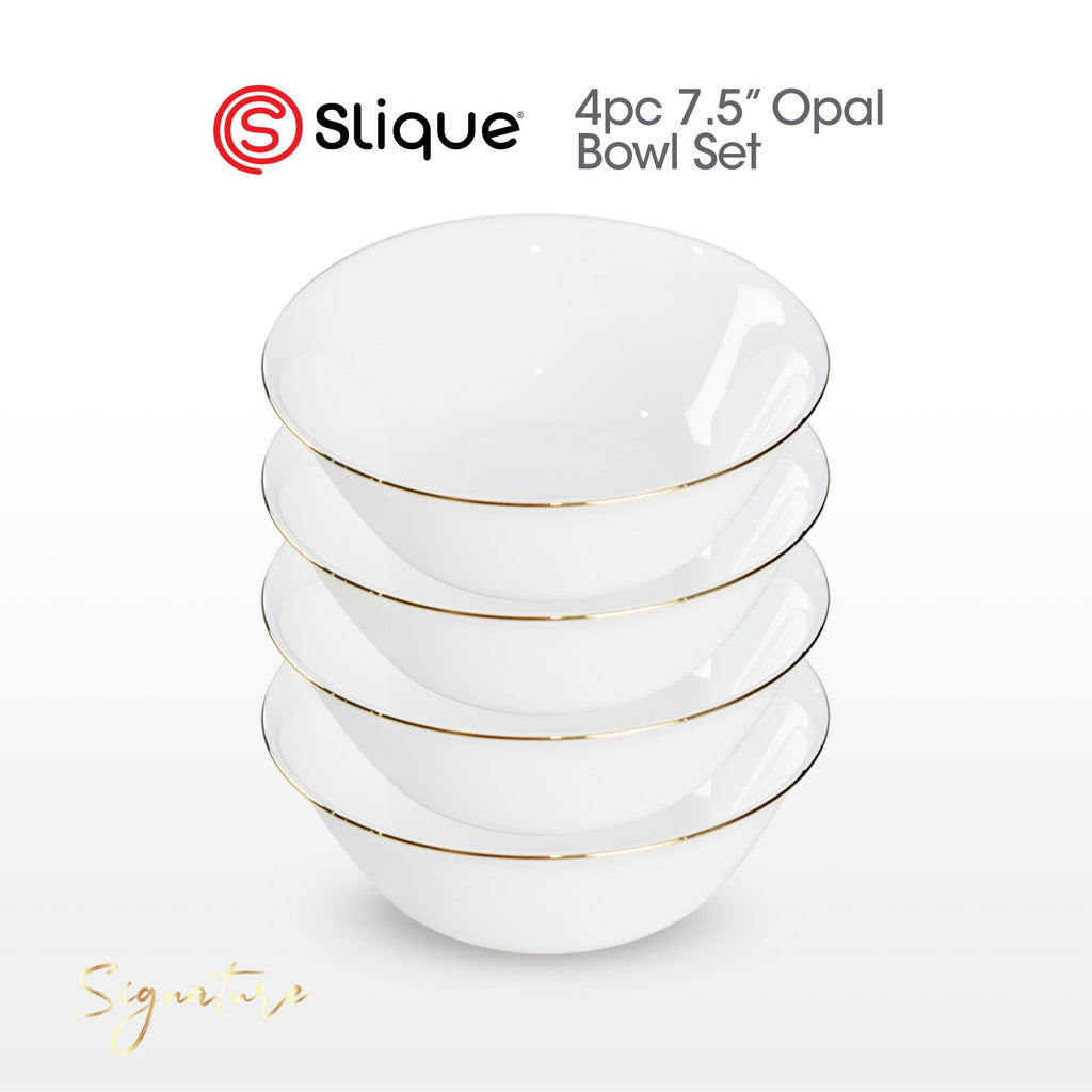 Signature by SLIQUE Opal Dinnerware sets | dinner plate | dessert plate | deep plate | dinner bowl - Extra Strong | Chip resistant | Outsanding whiteness