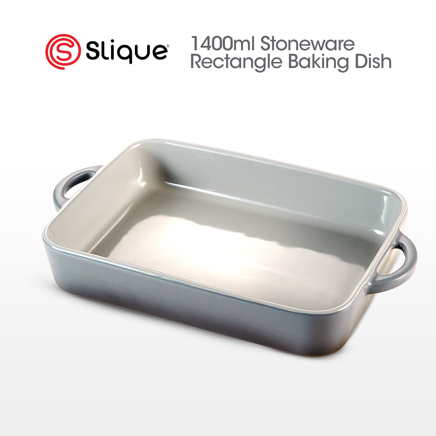 SLIQUE Premium Rectangle Marble Glass Baking Dish 1400ml
