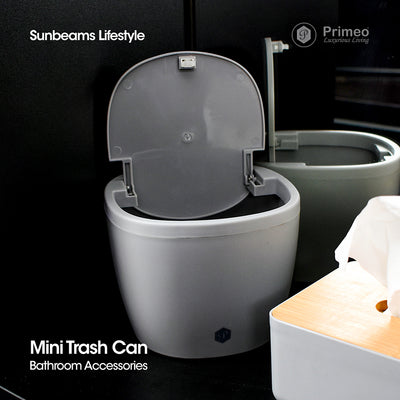PRIMEO Premium Mini Waste Bin16.6x15.8x12.3cm Modern Italian Design Amazing Gift Idea For Any Occasion!