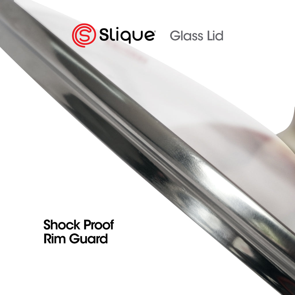 Slique Tempered Glass Lid for Frying Pan Wok Pot Saucepan 20cm 24cm 28cm Cookware Replacement Cover