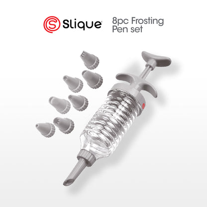 SLIQUE Premium Frosting Pen, Cake Decorating & Icing Tool Set of 7 Baking Accessories